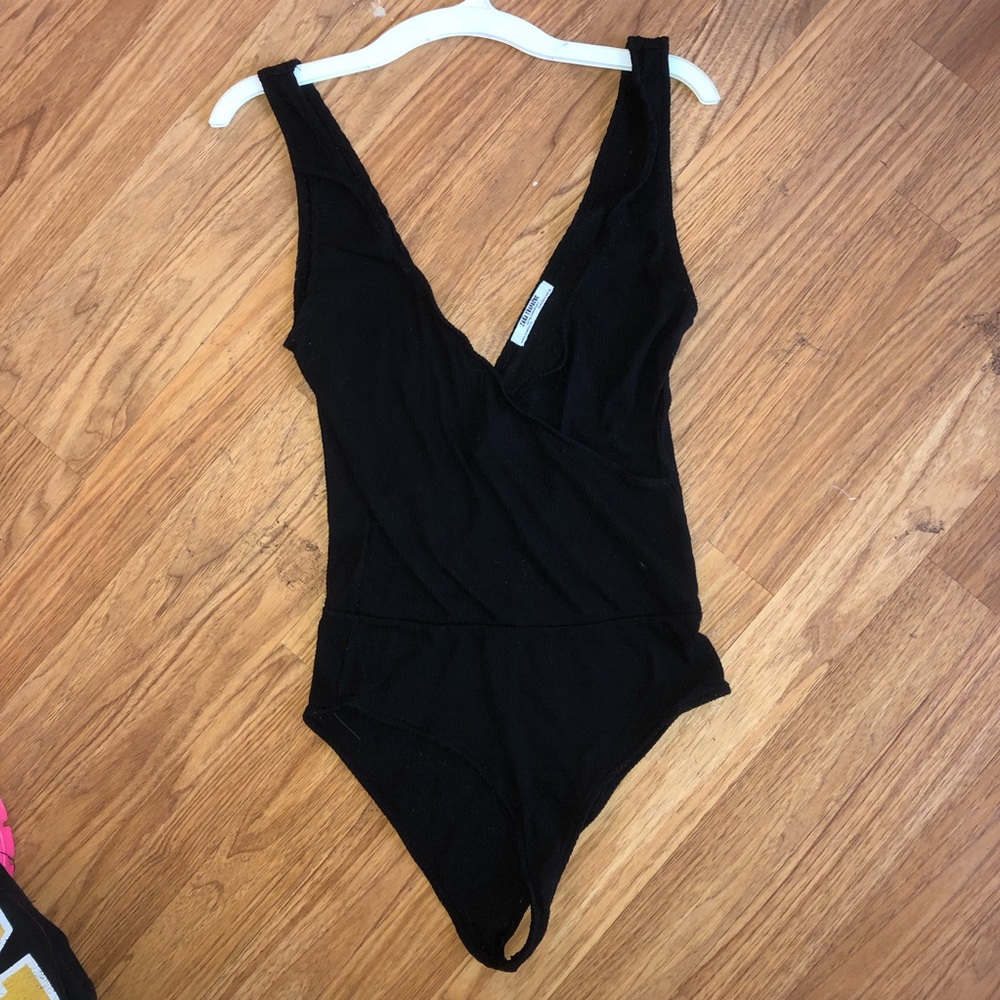 Zara deep v cross over bodysuit